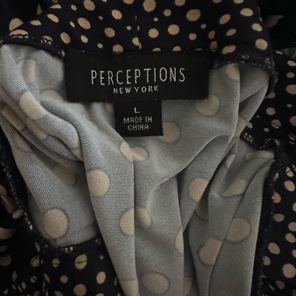 Perceptions New York Large Belted Midi Dress Brown White Polka Dot - Picture 8 of 12